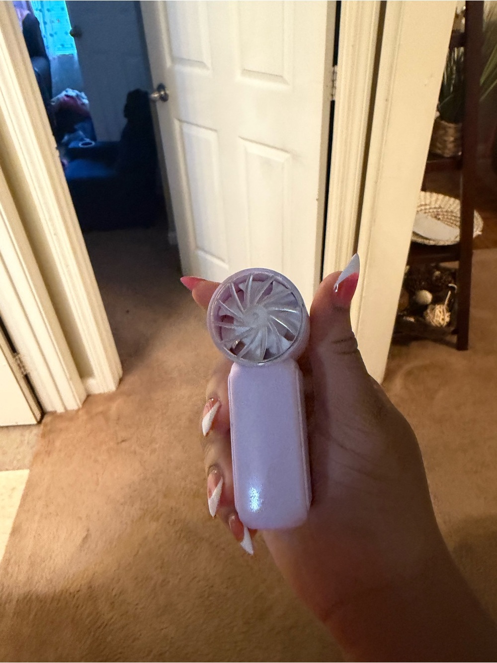 Portable Purple Fan with LED Display - Picture 2 of 4